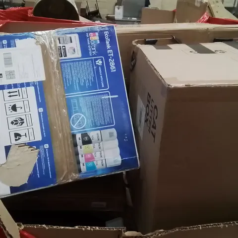 PALLET OF ASSORTED HOUSEHOLD GOODS AND PRODUCTS TO INCLUDE;FOLDABLE SWIMMING POOL,PRINTER,CAT LITTER BOX