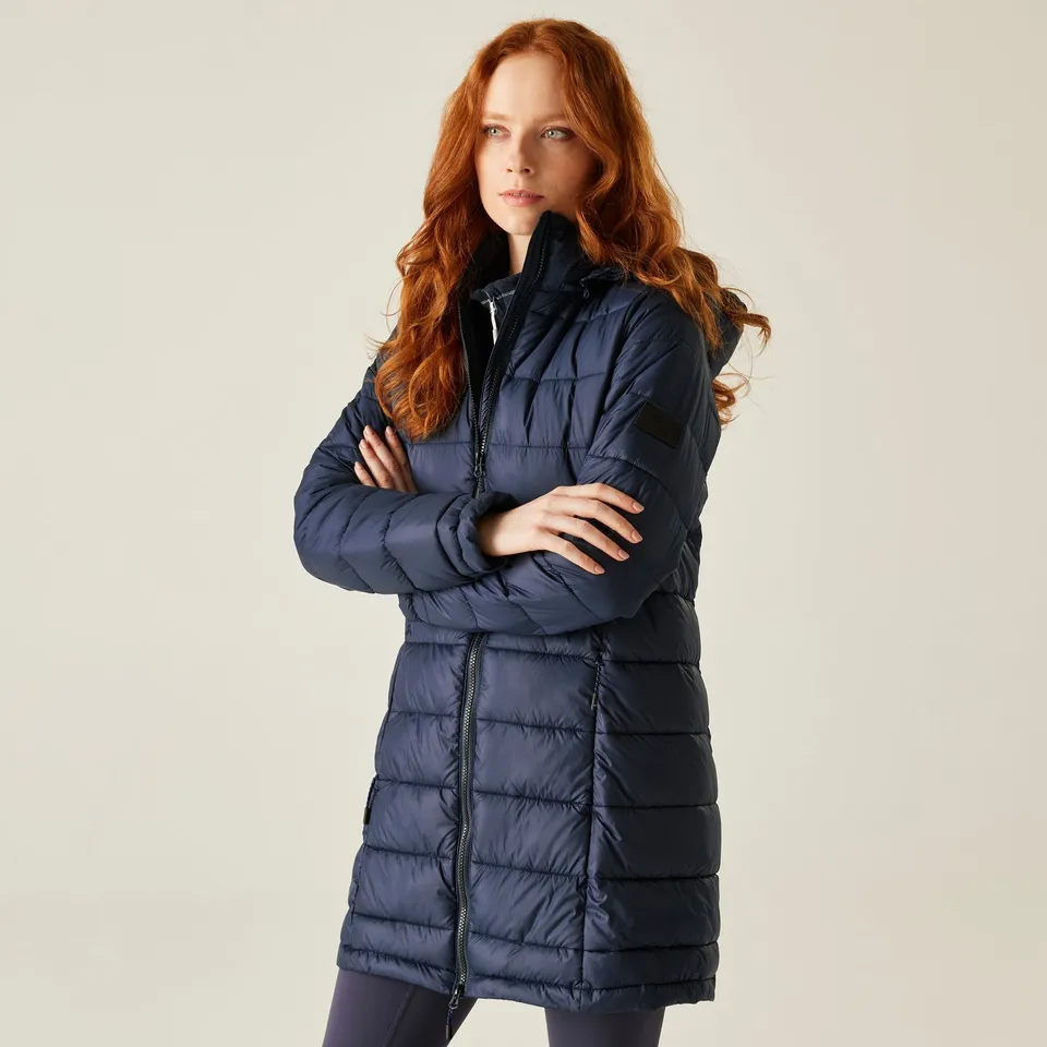 BRAND NEW REGATTA WOMENS STARLER HOODED INSULATED PADDED JACKET IN NAVY SIZE UK 8