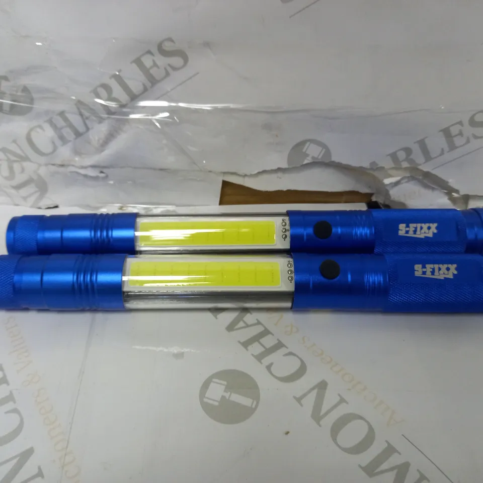 SFIXX SET OF 2 TELESCOPIC MAGNETIC TORCHES WITH 185 LUMEN SIDE BAR LIGHT