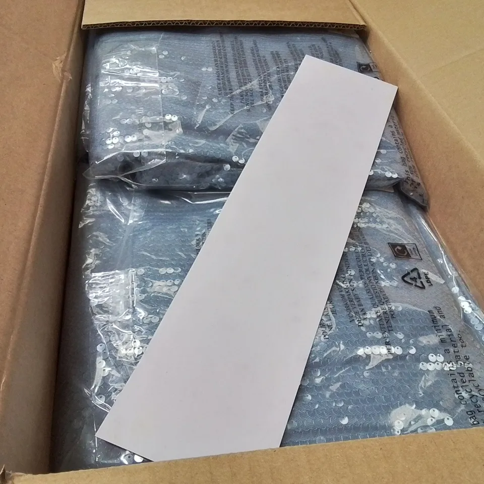 BOXED BRAND NEW APPROXIMATELY 34 JD WILLIAMS SEQUIN COLUMN SKIRT BLUE PRINT SIZE 24