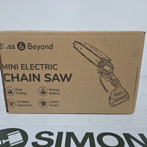 BLISS & BEYOND MINI ELECTRIC CHAINSAW – BOXED