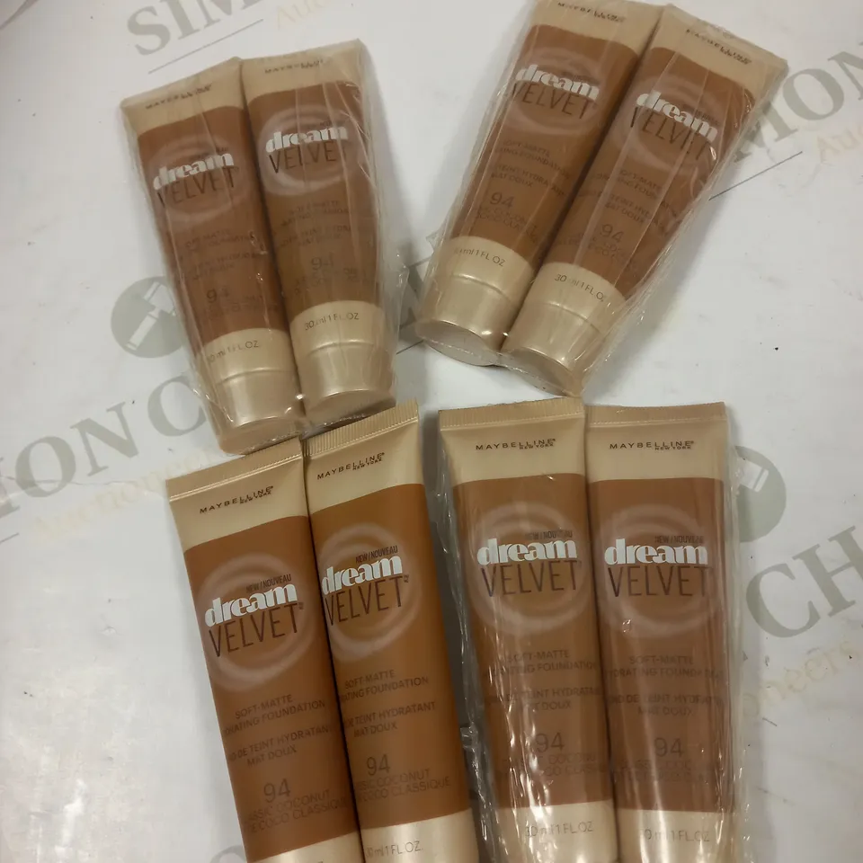 MAYBELLINE NEW YORK DREAM VELVET SOFT-MATTE HYDRATING FOUNDATION 30ML CLASSIC COCONUT X8