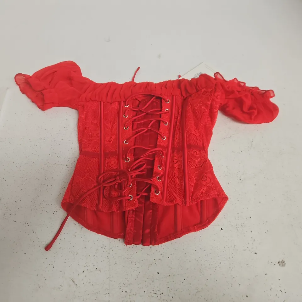 OUTCAST LUBELA CORSET TOP IN RED - S