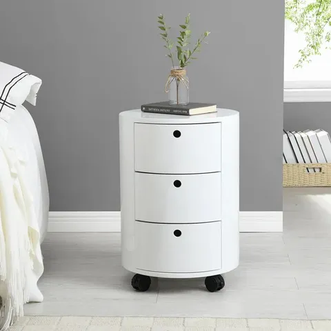 BOXED BRACKNEY 3 DRAWER BEDSIDE TABLE