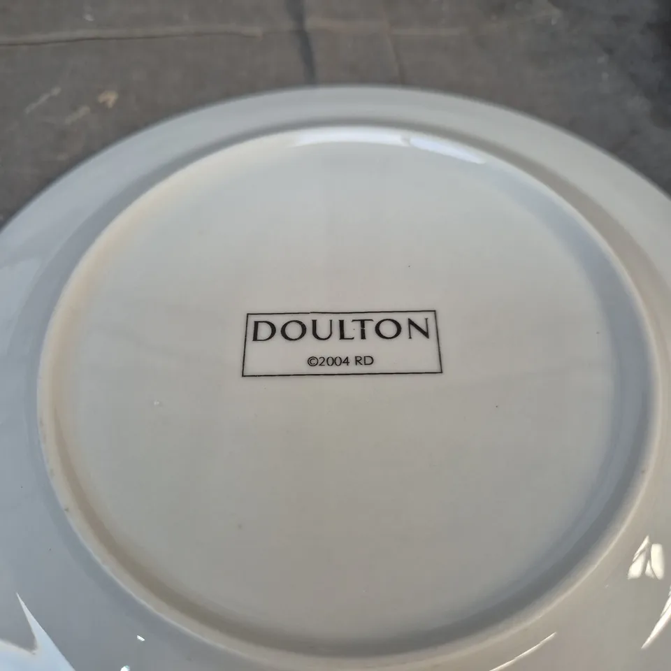 ROYAL DOULTON BLUE RIM DINNER PLATES, SET OF 4 – ©2004 RD