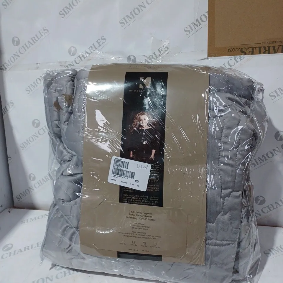 FINEST BED LINEN BY KELLY HOPPEN LATTE KING SIZE EMBROIDED SET