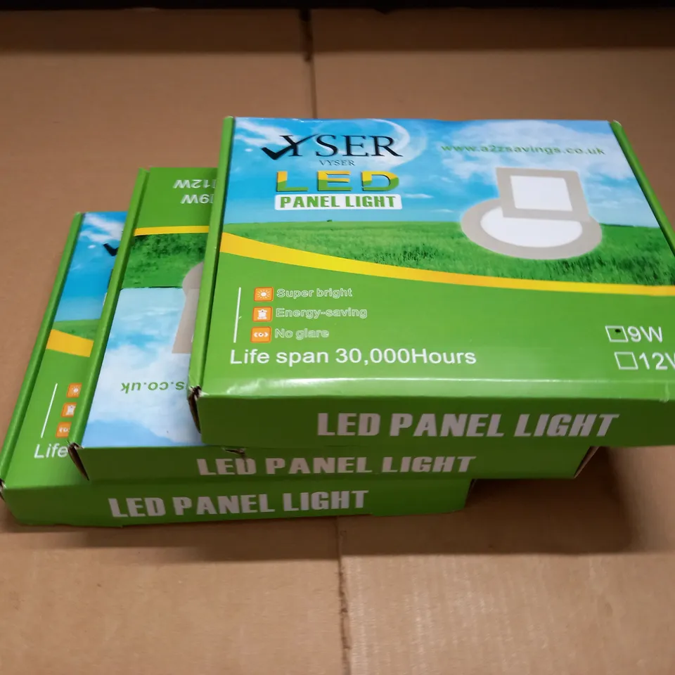 LOT OF 3 9W LED LIGHT PANELS