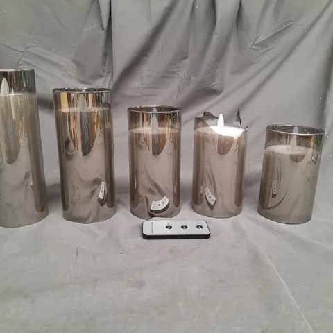 SET OF 5 LED CANDLES WITH REMOTE CONTROL - COLLECTION ONLY