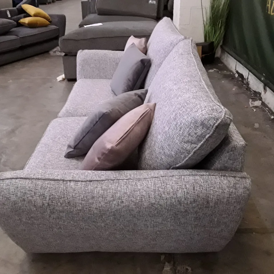 QUALITY DESIGNER PERTH HIGH BACK 2 SEATER SOFA - GREY FABRIC 