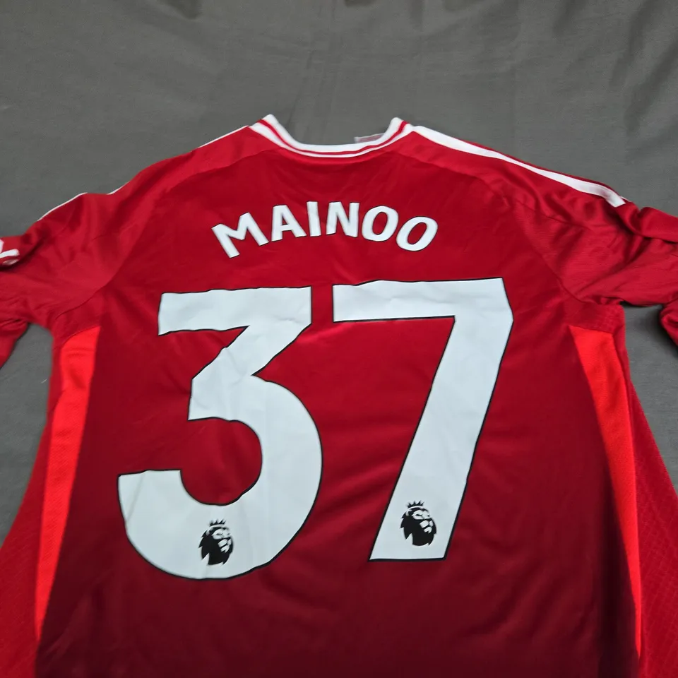 MANCHESTER UNITED FC HOME SHIRT WITH MAINOO 37 SIZE 15-16 YEARS