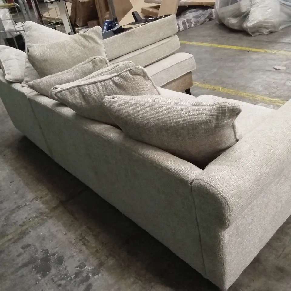 DESIGNER FABRIC CORNER CHAISE SOFA WITH FOOTSTOOL