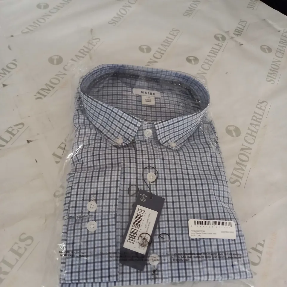 MAINE LONG SLEEVE POWER  CHECK SHIRT SIZE XXL 