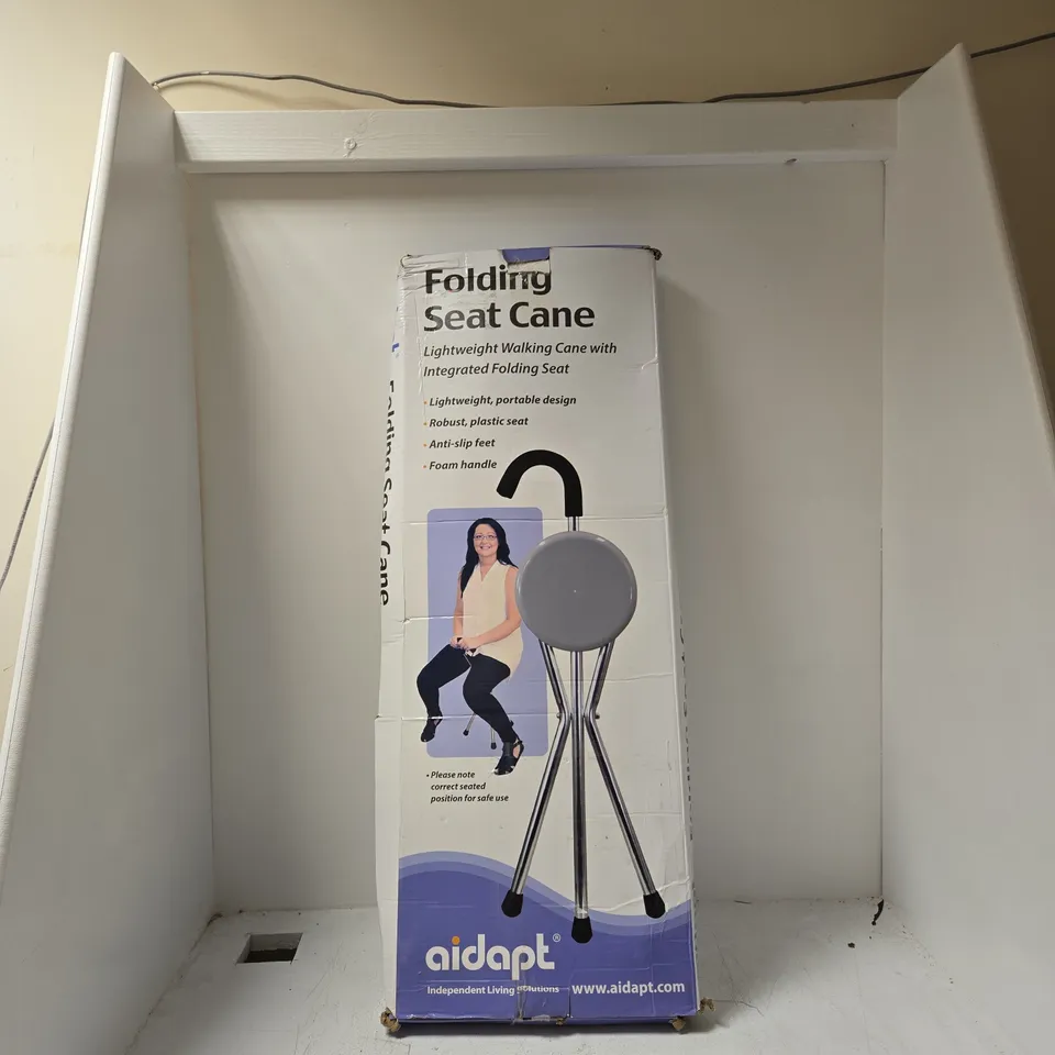 AIDAPT FOLDING SEAT CANE BOXED