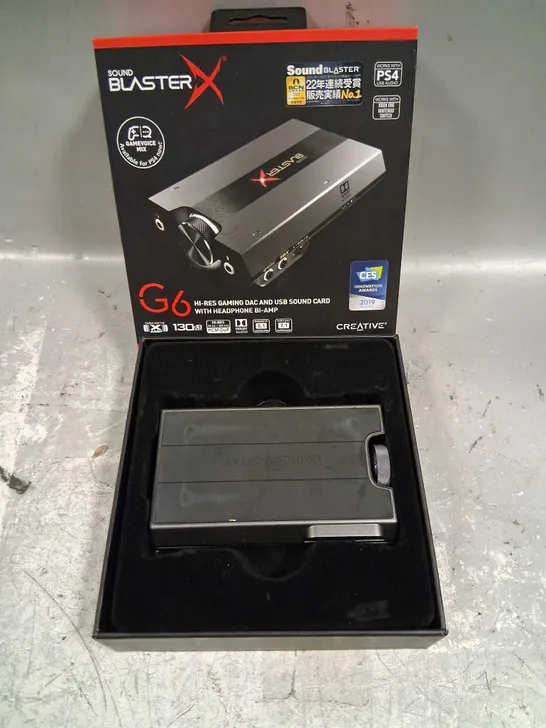 Lot 7640: BOXED SOUND BLASTER X G6 HI-RES GAMING DAC AND USB SOUND CARD ...