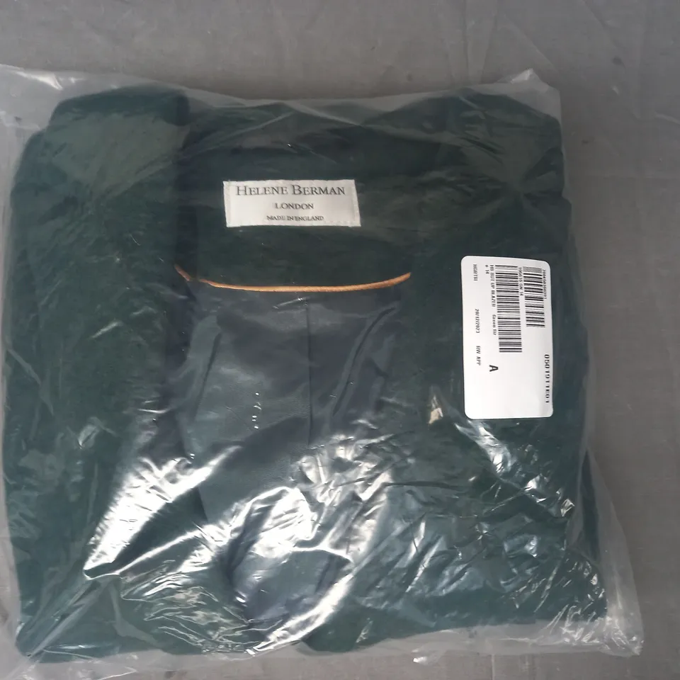 HELENE BERMAN BUTTON UP BLAZER IN GREEN SIZE 14