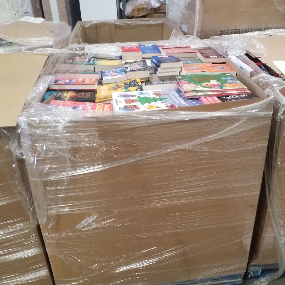 PALLET CONTAINING ASSORTED BOOKS INCLUDING MR. MEN LITTLE MISS ADVENT CALENDAR, ROBODOG, BOLEYN TRAITOR, AS GOOD AS DEAD & SHARPE'S STORM