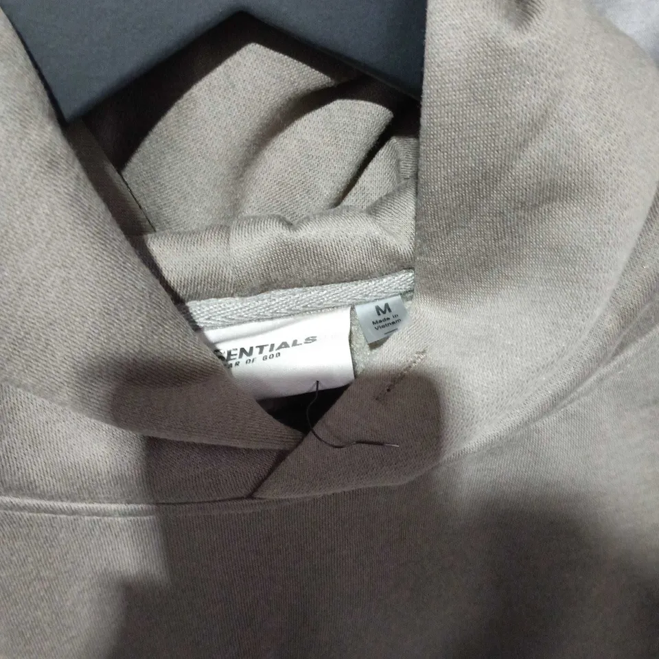 ESSENTIALS MEN'S HOODIE – OLIVE KHAKI, SIZE M
