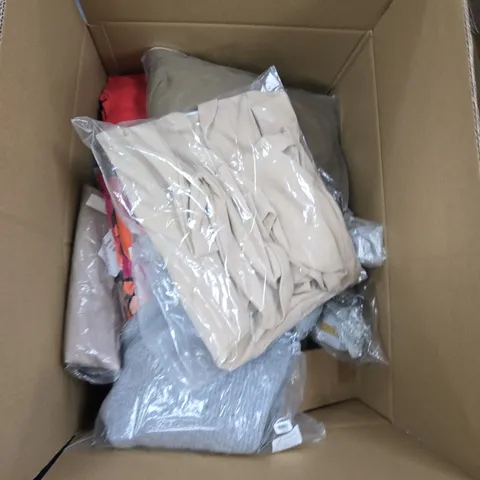 BOX OF APPROXIMATELY 20 ASSORTED CLOTHING ITEMS TO INCLUDE: MISS GENIUS FLORAL SKIRT