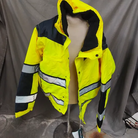 PORTWEST HI-VIS CLASSIC BOMBER JACKET IN YELLOW/NAVY - LARGE