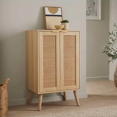 BOXED LLOYD PASCAL 2 DOOR CABINET - LIGHT RATTAN (1 BOX)