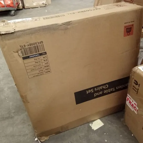BOXED GARDEN TABLE AND CHAIRS SET - BLACK (1 BOX)