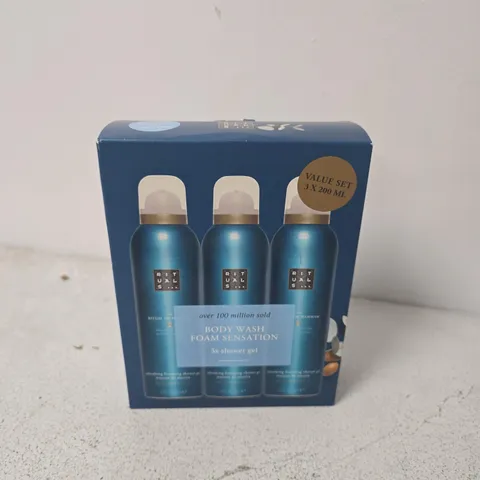 BOXED RITUALS... BODY WASH FOAM SENSATION TRIO SHOWER GEL SET (3X200ML) - COLLECTION ONLY