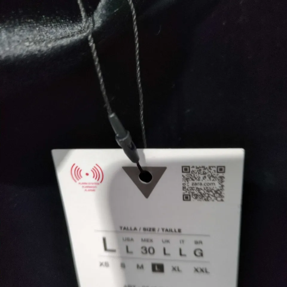 ZARA BLACK DRESS WITH KNOT DETAIL, LONG SLEEVES – SIZE L