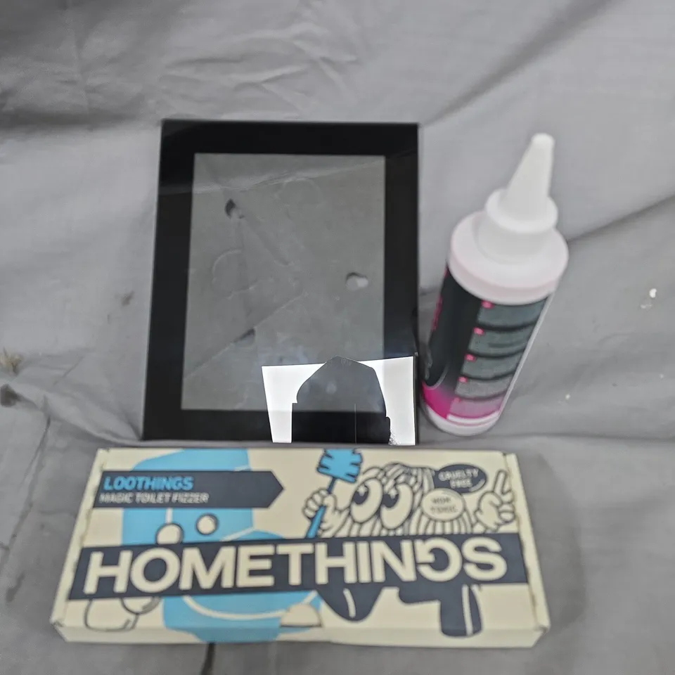BOX OF ASSORTED ITEMS TO INCLUDE - PICTURE  FRAMES - SMART CELL - HOME-TINGS 