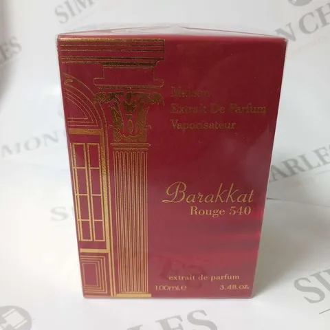 BOXED AND SEALED MAISON EXTRAIT DE PARFUM BARAKKAT ROUGE 540 EXTRAIT DE PARFUM 100ML