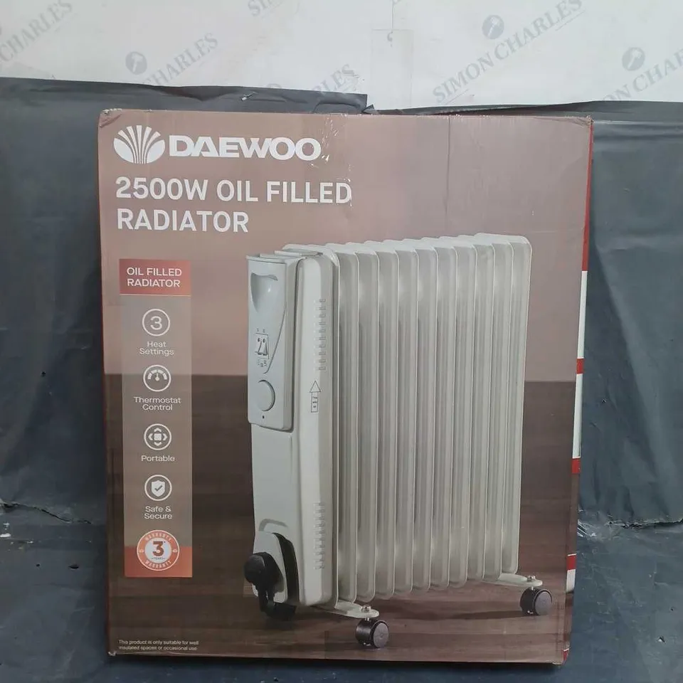 BOXED DAEWOO 2500W 11-FIN OIL-FILLED RADIATOR RRP £44