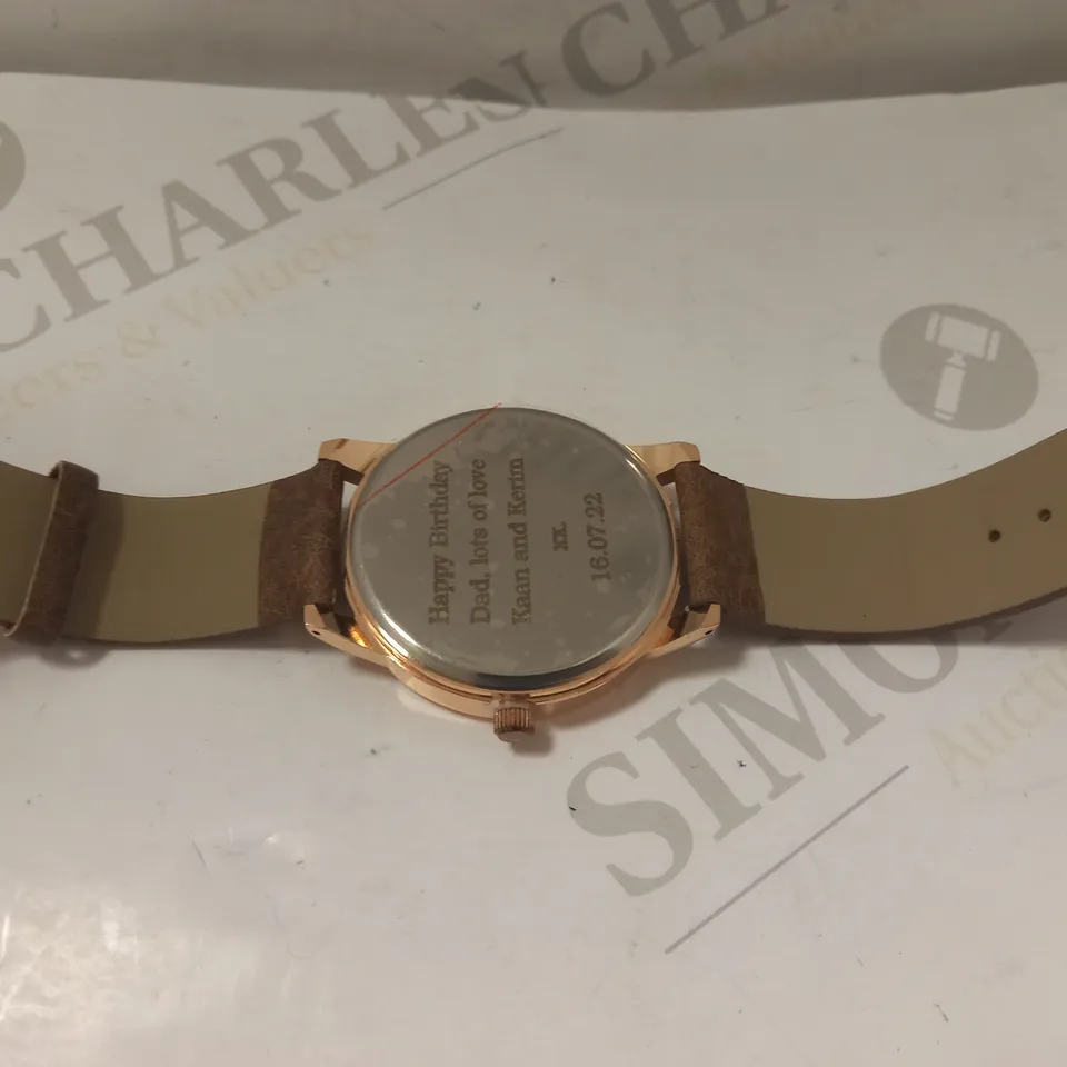 PERSONALISED MENS ROSE GOLD WATCH RRP £38