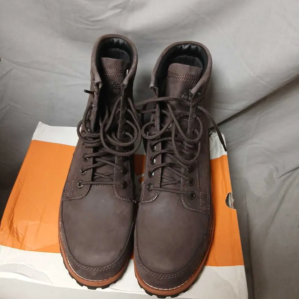 TIMBERLAND ORIGINALS 6-INCH BOOTS – DARK BROWN NUBUCK, UK 11 W/L