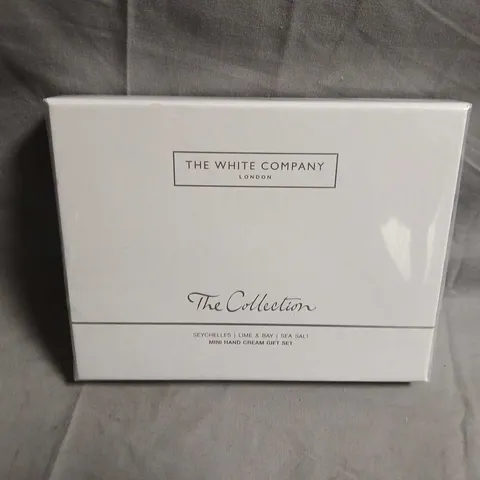 THE WHITE COMPANY THE COLLECTION MINI HAND CREAM GIFT SET – SEYCHELLES, LIME & BAY, SEA SALT 