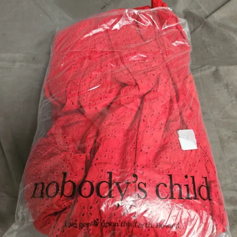 NOBODY'S CHILD RED BRODERIE COLORADO MIDI DRESS – UK 16