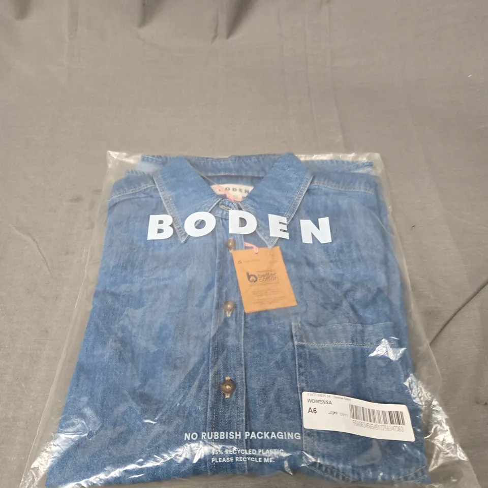 BAGGED BODEN DENIM SHIRT - SIZE 16