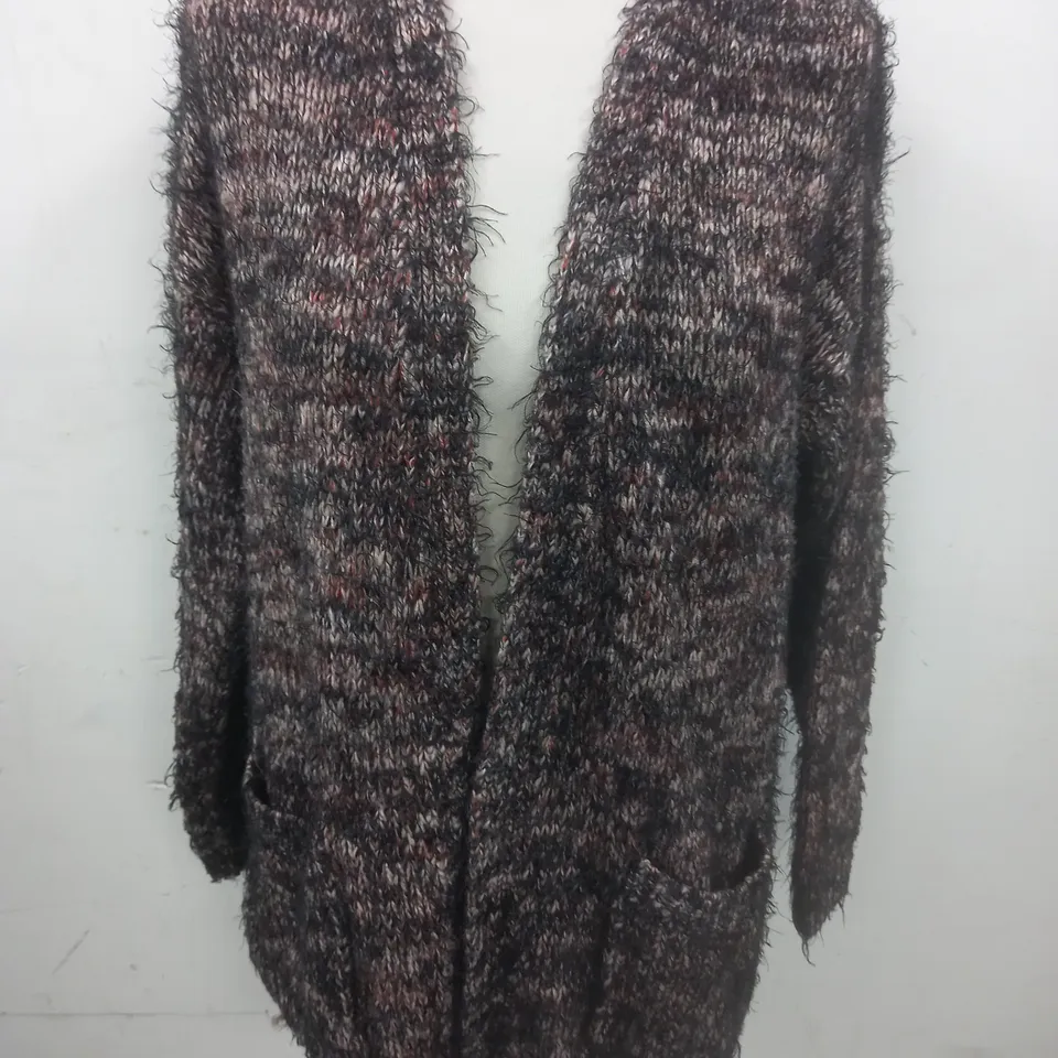 TU OPEN FRONT KNIT BROWN CARDIGAN - 16