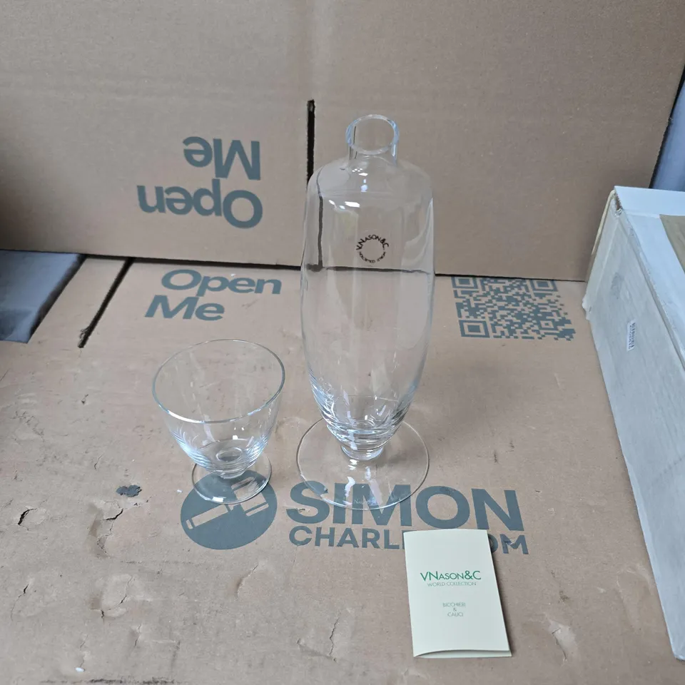 V. NASON & C. BOTTIGLIA DA NOTTE – WORLD COLLECTION GLASS BOTTLE WITH GLASS & BROCHURE