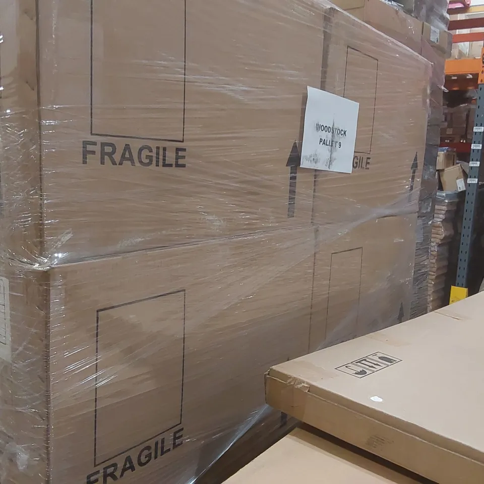 PALLET CONTAINING A LARGE QUANTITY OF BRAND NEW BRAND NEW SAVENA SINGLE DRAWER VANITY BASE UNIT