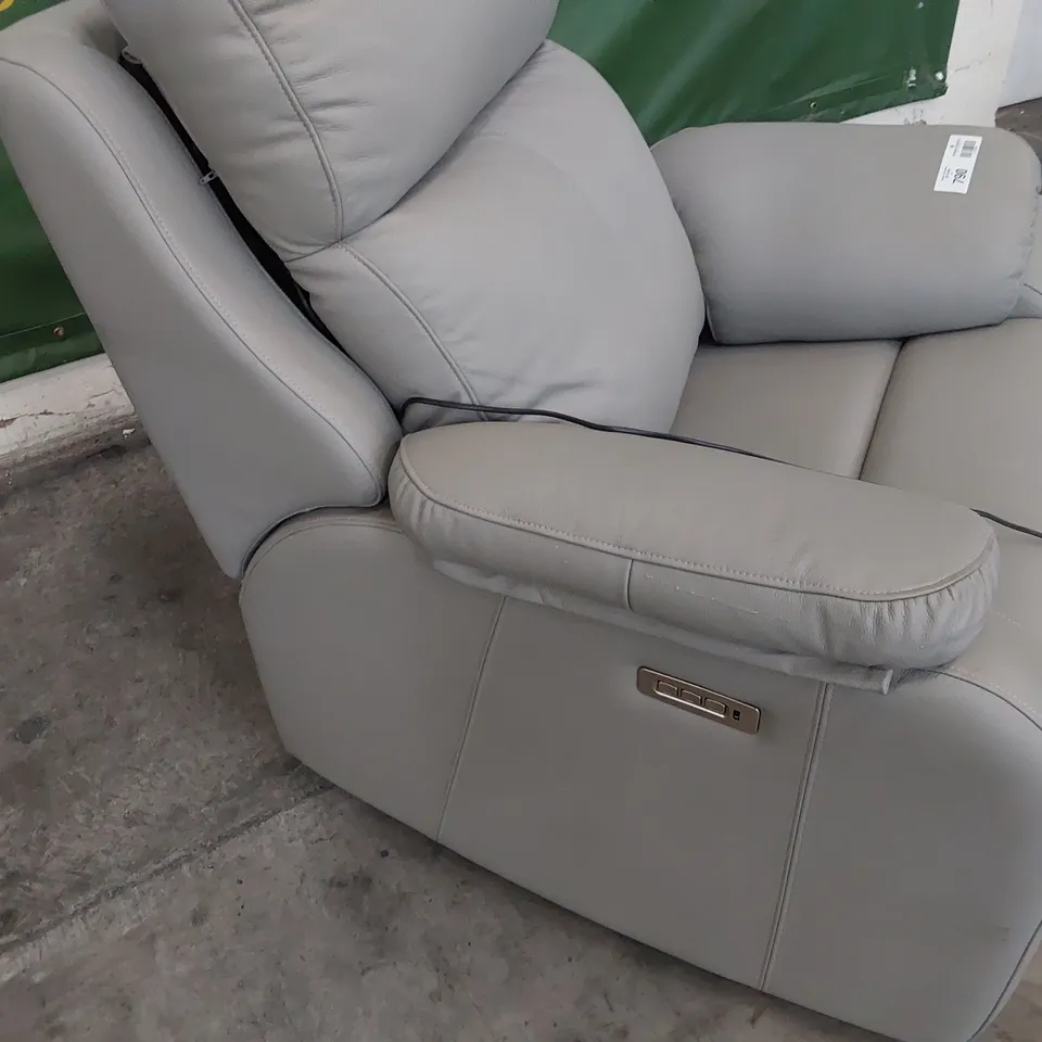 QUALITY BRITISH DESIGNER G PLAN KINGSBURY POWER RECLINING EASY CHAIR CAMBRIDGE GREY LEATHER 