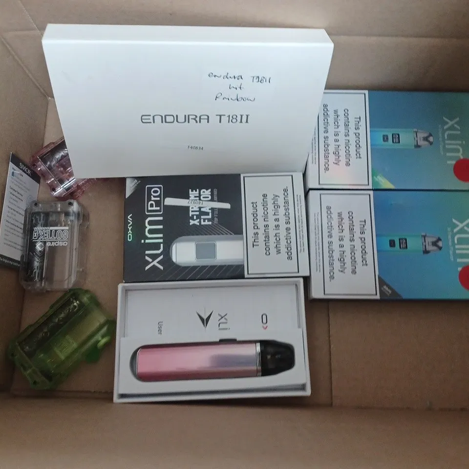 LOT OF APPROXIMATELY 20 ASSORTED E-CIGARETTES AND PARTS TO INCLUDE VAPORESSO, INNOKIN AND GEEKVAPE