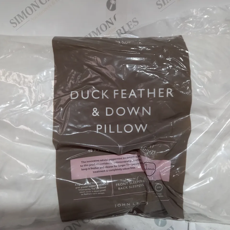 PACKAGED JOHN LEWIS DUCK FEATHER & DOWN PILOW