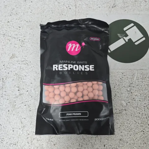 MAINLINE BAITS RESPONSE BOILIES β PINK PRAWN, 200G