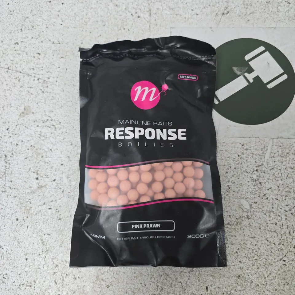 MAINLINE BAITS RESPONSE BOILIES – PINK PRAWN, 200G