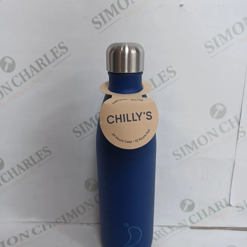 CHILLY'S 750ML MATTE BLUE WATER BOTTLE