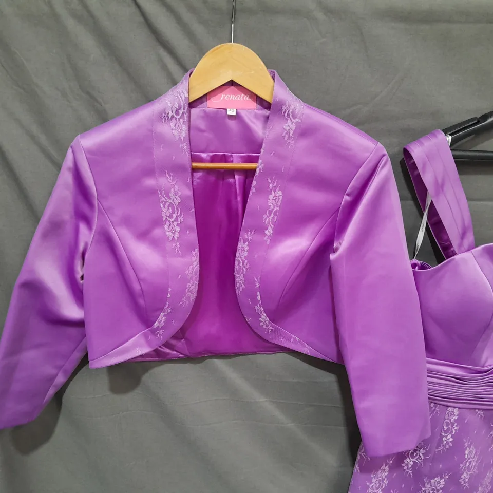 RENATA PURPLE DRESS AND JACKET SET IN PURPLE - 42