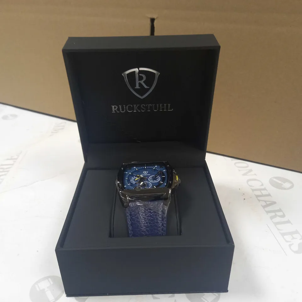 RUCKSTUHL TRIPLE DIAL LEATHER STRAP WRISTWATCH RRP £560