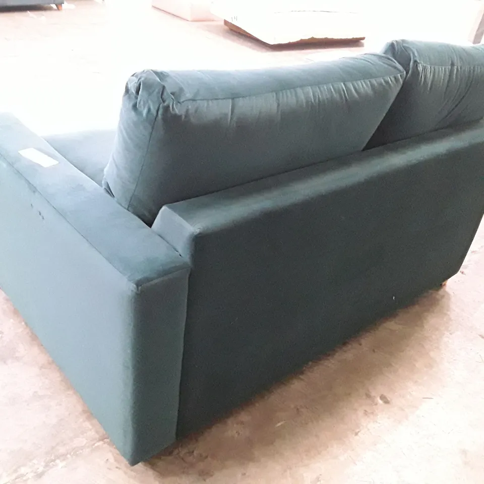 QUALITY DESIGNER ASHWELL RHF CHAISE STORAGE SOFA BED - EMERALD FABRIC 