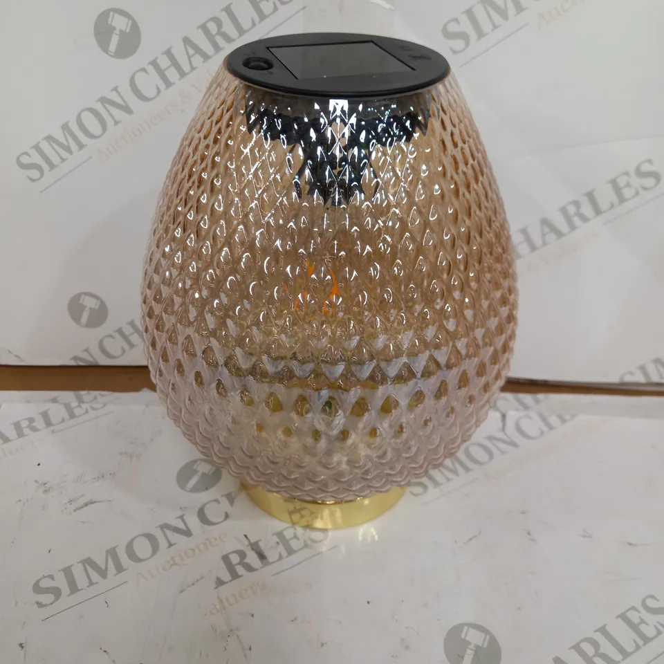 MY GARDEN STORIES TABLE TOP GLASS SOLAR LANTERN