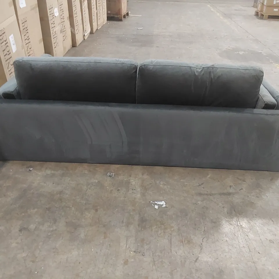 QUALITY DESIGNER 3 SEATER VELVET UPHOLSTERED SOFA