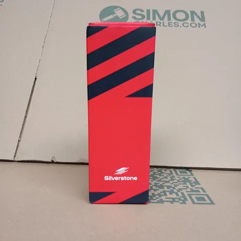 SILVERSTONE NAVY STAINLESS STEEL WATER BOTTLE WITH WHITE BRANDING